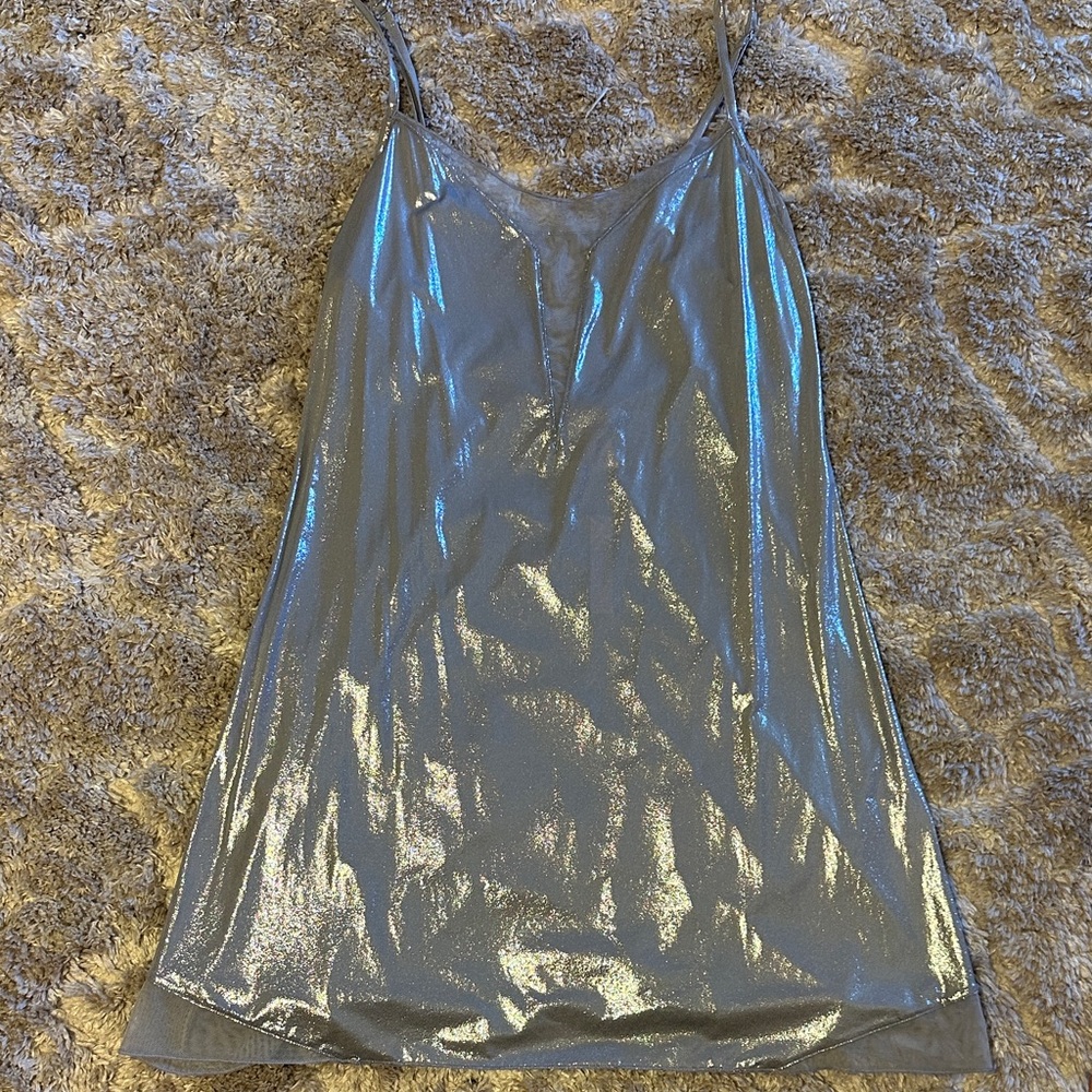 Victoria's Secret Shimmering Silver Chemise